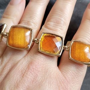 Monet Vintage Bracelet Faux Amber 7"